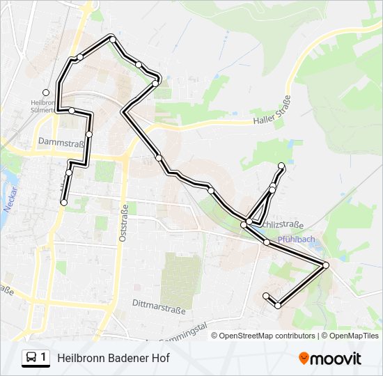 1 Bus Line Map