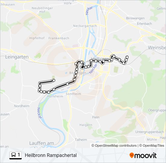 1 Bus Line Map