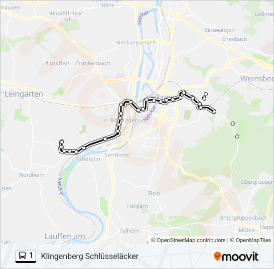 1 Bus Line Map