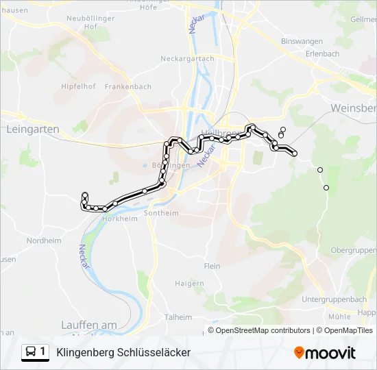 1 Bus Line Map