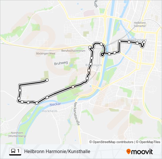 1 Bus Line Map