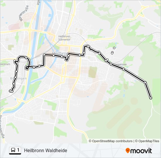 Автобус 1: карта маршрута