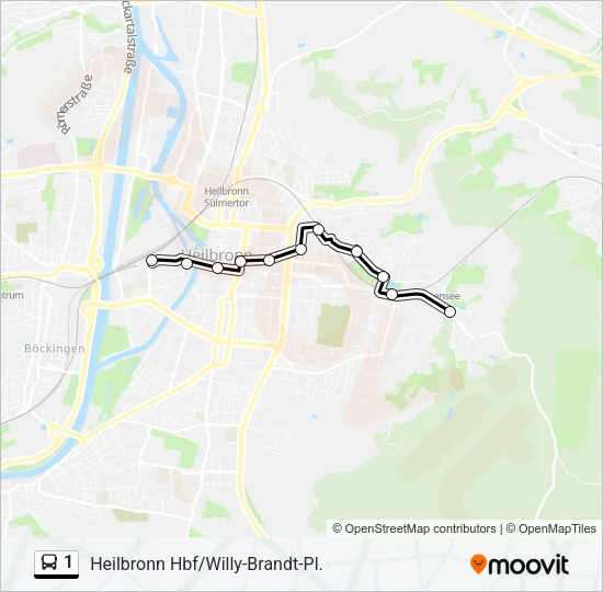 1 Bus Line Map
