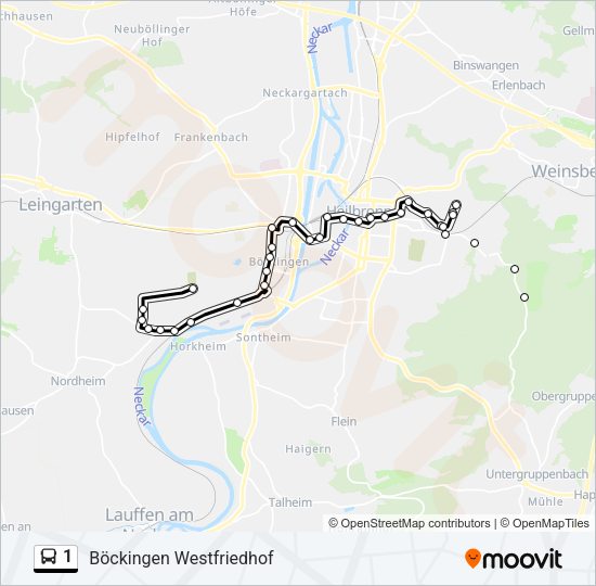 1 Bus Line Map