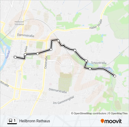 1 Bus Line Map