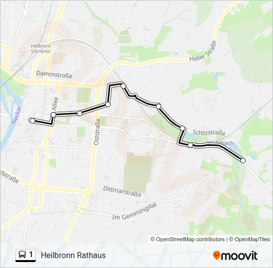 1 Bus Line Map