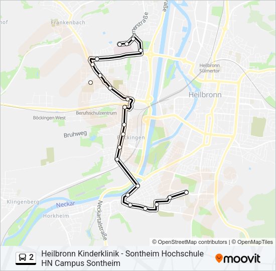 2 Bus Line Map