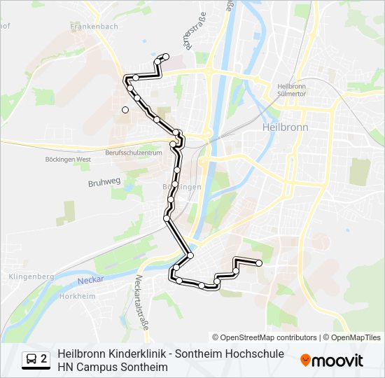2 Bus Line Map