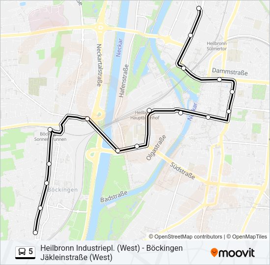 5 Bus Line Map