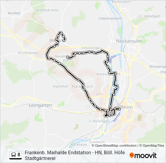 8 Bus Line Map