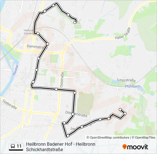 11 Bus Line Map