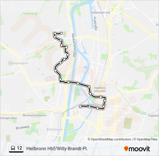 12 Bus Line Map