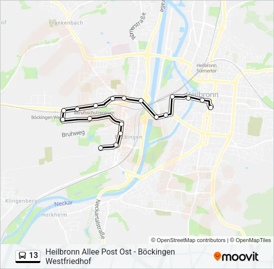 13 Bus Line Map