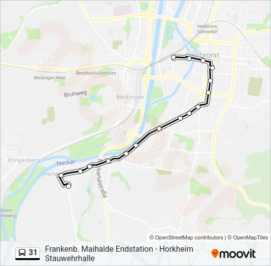 31 Bus Line Map