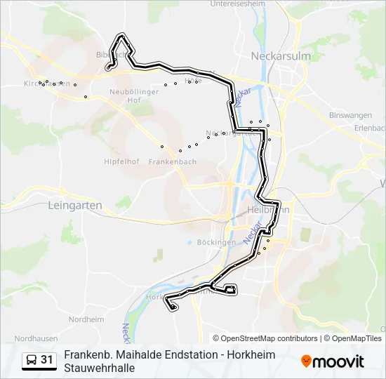 31 Bus Line Map