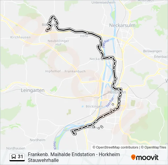 31 Bus Line Map