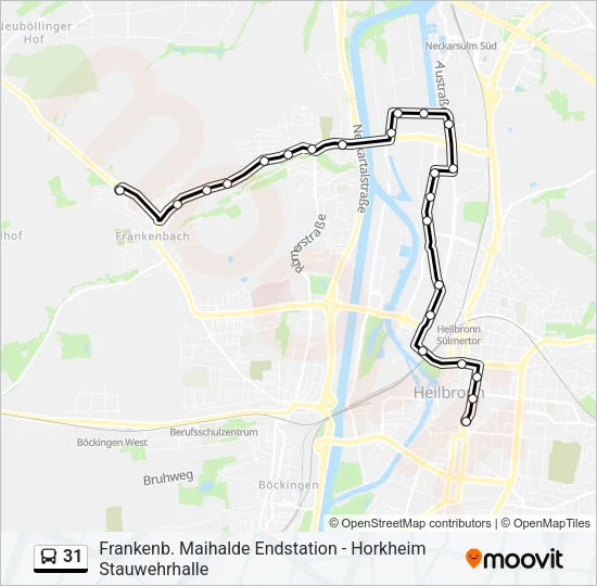 31 Bus Line Map
