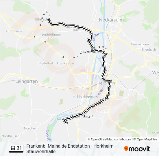 31 Bus Line Map