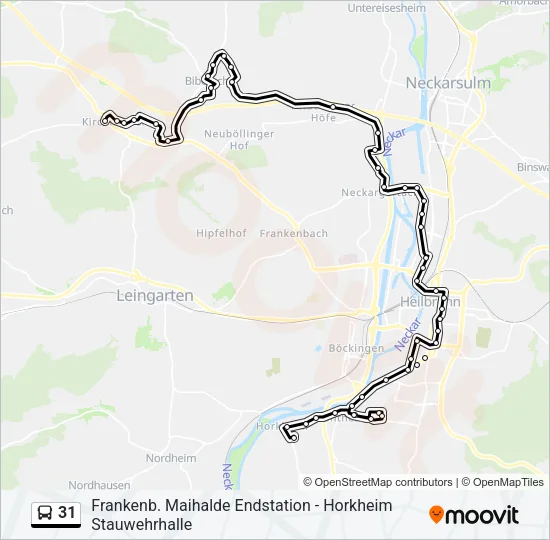 31 Bus Line Map