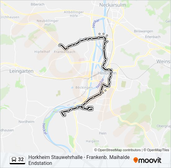 32 Bus Line Map