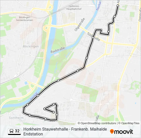 32 Bus Line Map