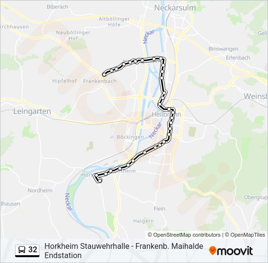 32 Bus Line Map