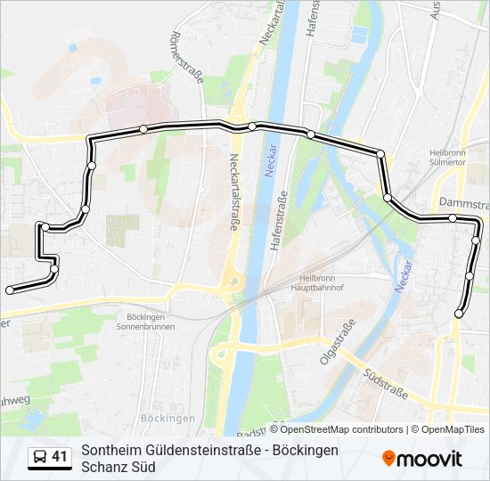 41 Bus Line Map