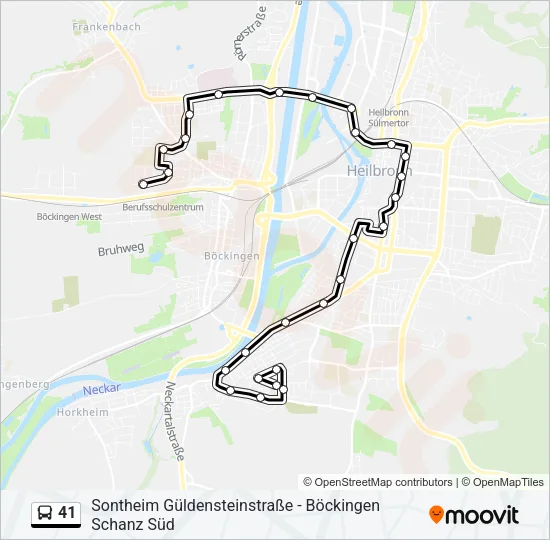 41 Bus Line Map