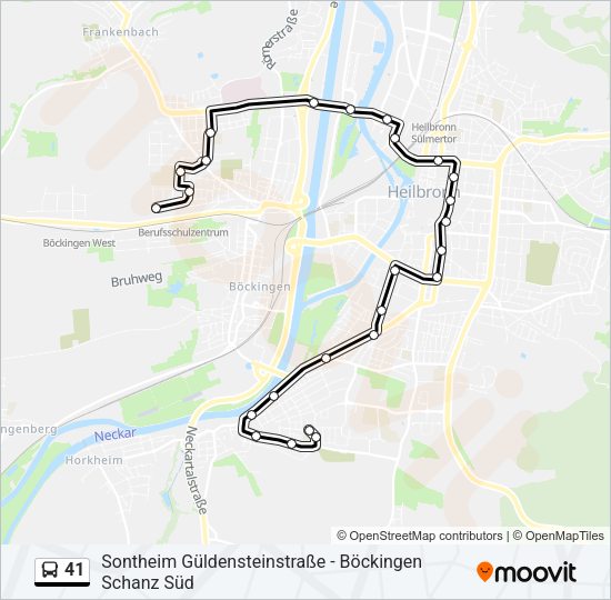 41 Bus Line Map