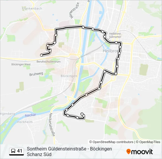 41 Bus Line Map