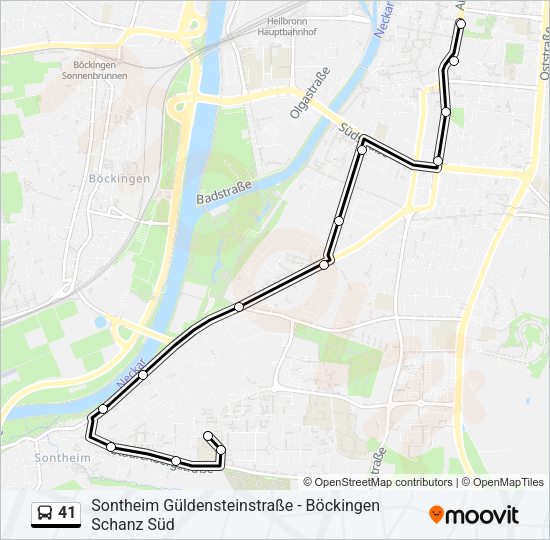 41 Bus Line Map