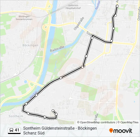 41 Bus Line Map