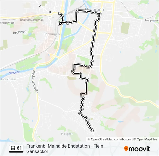 61 Bus Line Map