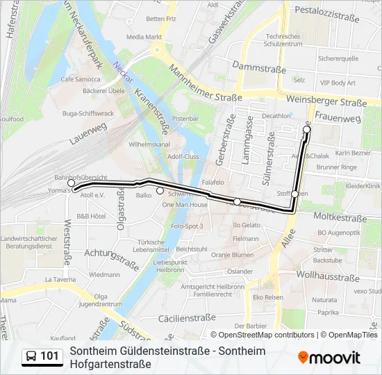 101 Bus Line Map