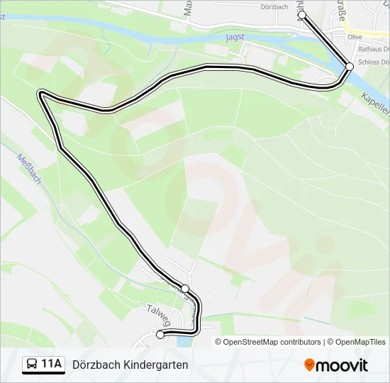 Buslinie 11A Karte
