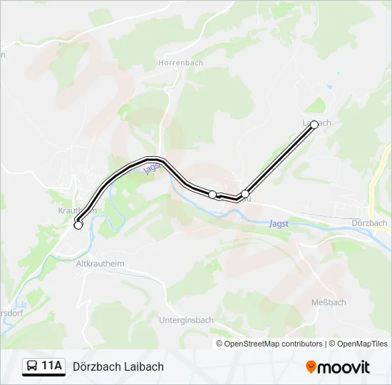 Buslinie 11A Karte