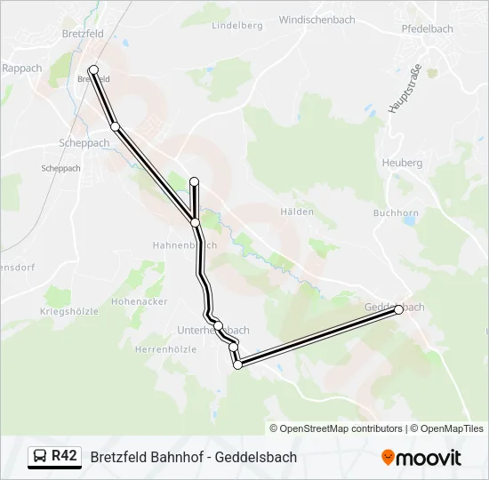 R42 Bus Line Map