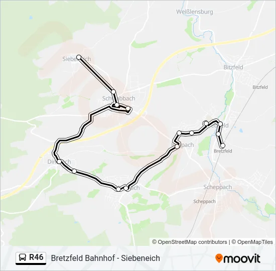 R46 Bus Line Map