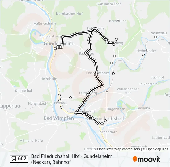 602 Bus Line Map
