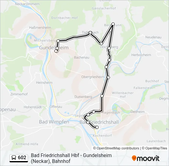 602 Bus Line Map