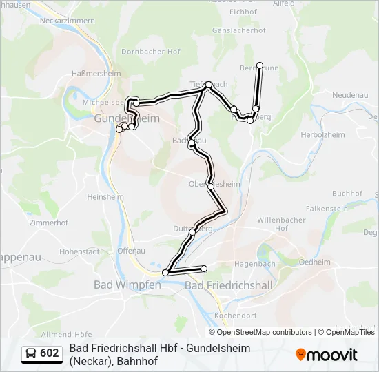 602 Bus Line Map