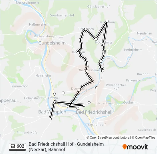 602 Bus Line Map