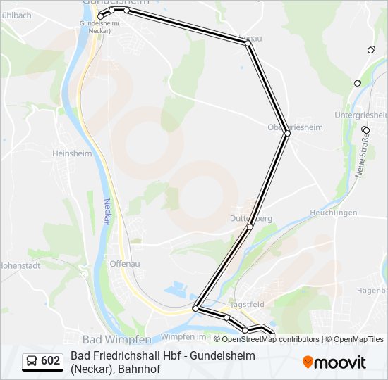 Автобус 602: карта маршрута