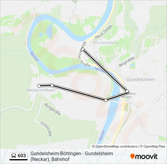 603 Bus Line Map