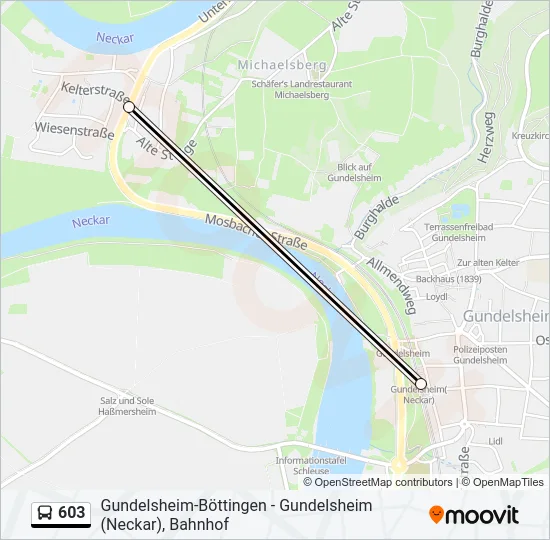 603 Bus Line Map