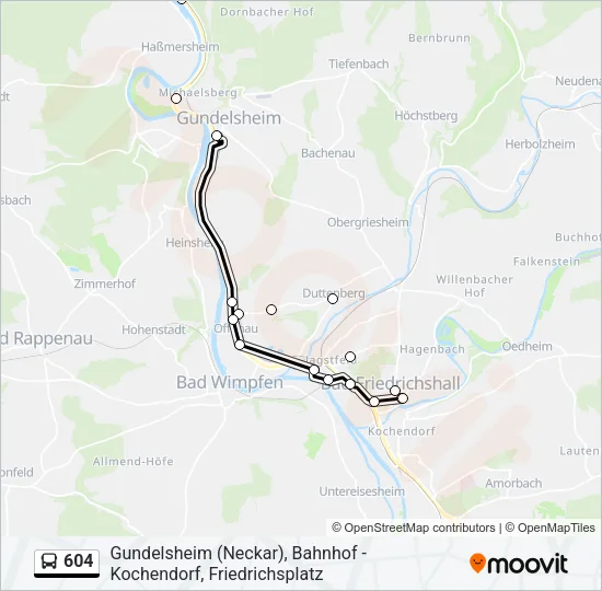 604 Bus Line Map