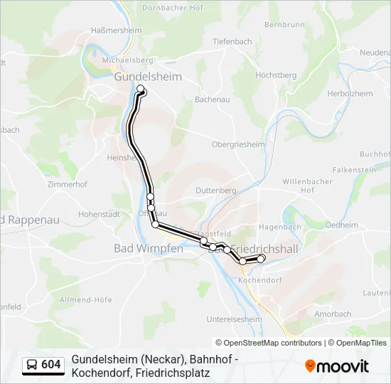 604 Bus Line Map