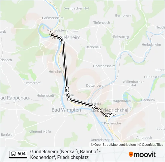 604 Bus Line Map