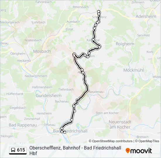 615 Bus Line Map