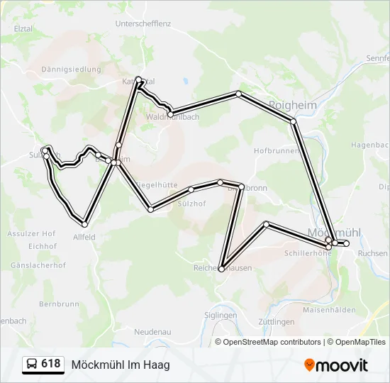 618 Bus Line Map